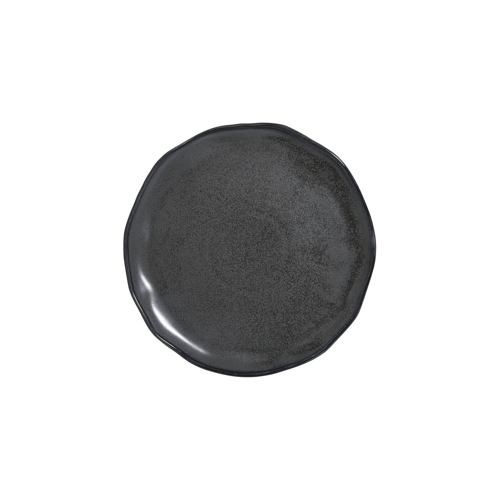 Amorf Notte 10.75" x 10.75" Organic Black Vitrified Plate