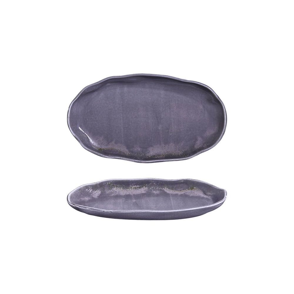 Viola 11.5" x 6.5" Organic Purple Vitrified Plate