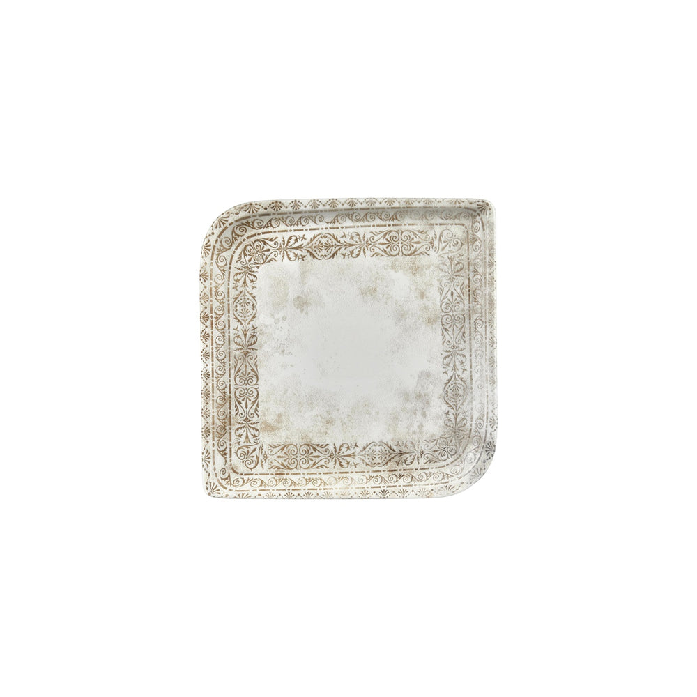Antico 8.75" x 8.75" Square Brown Vitrified Plate