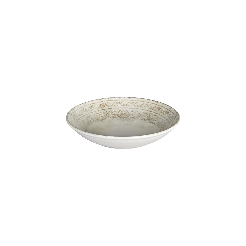 Antico dia.9.75" h:0" 44 oz. Round Brown Vitrified Deep Plate