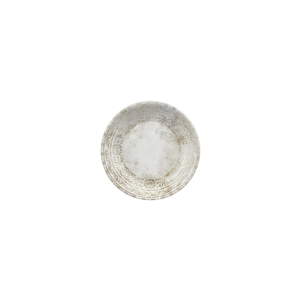 Antico dia.6" h:1.25" 7 oz. Round Brown Vitrified Deep Plate
