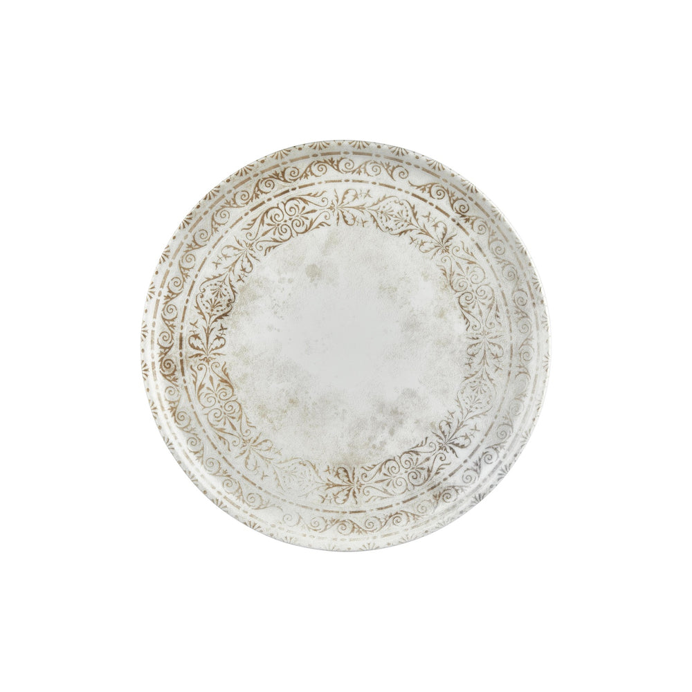 Antico dia.12.5" x 12.5" Round Brown Vitrified Pizza Plate