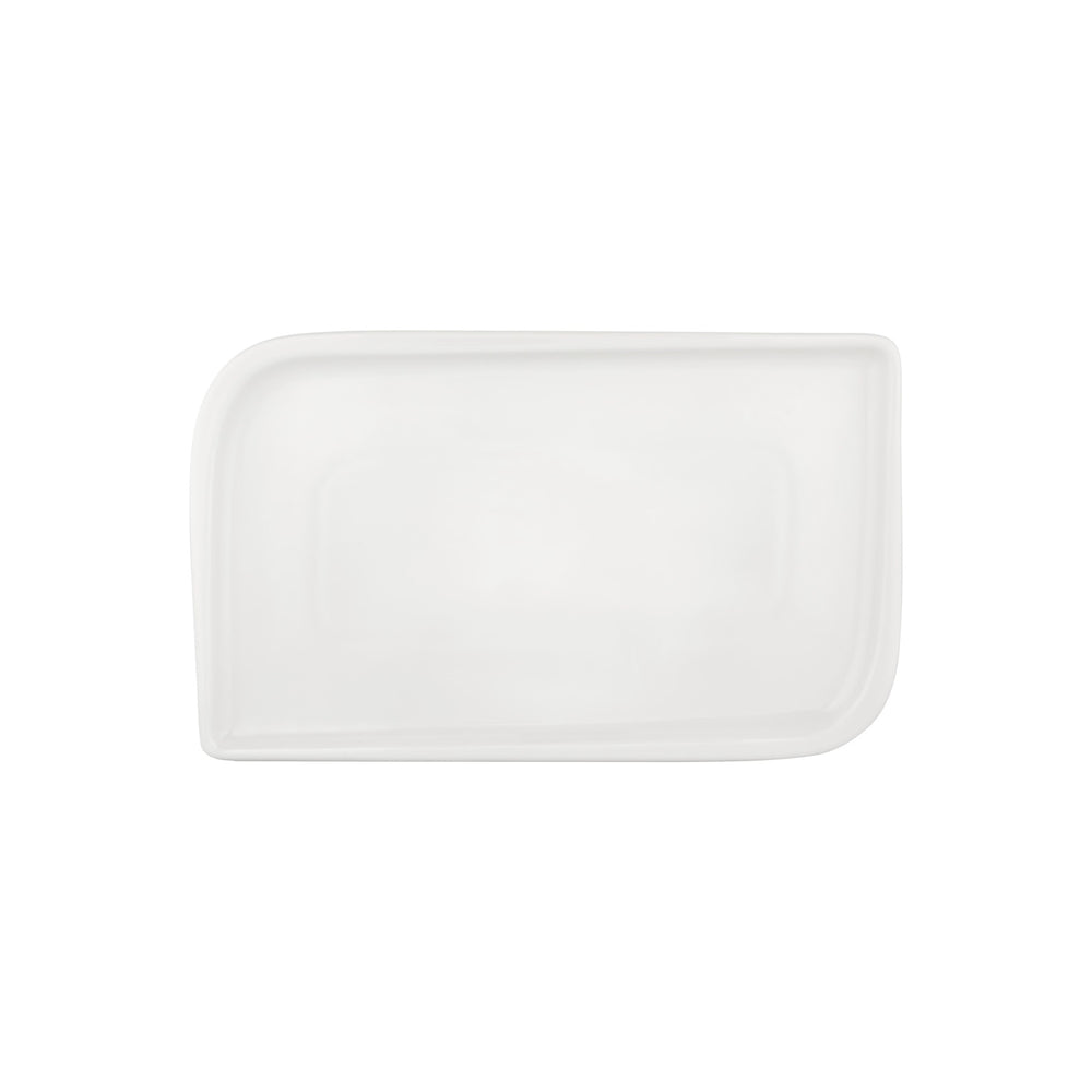 Gourmet 13.75" x 6.25" x h:0" Rectangular Warm White Vitrified Platter