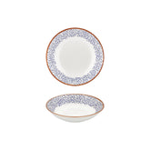 Edera dia.8.25" h:1.25" 27 oz. Round Blue Vitrified Deep Plate