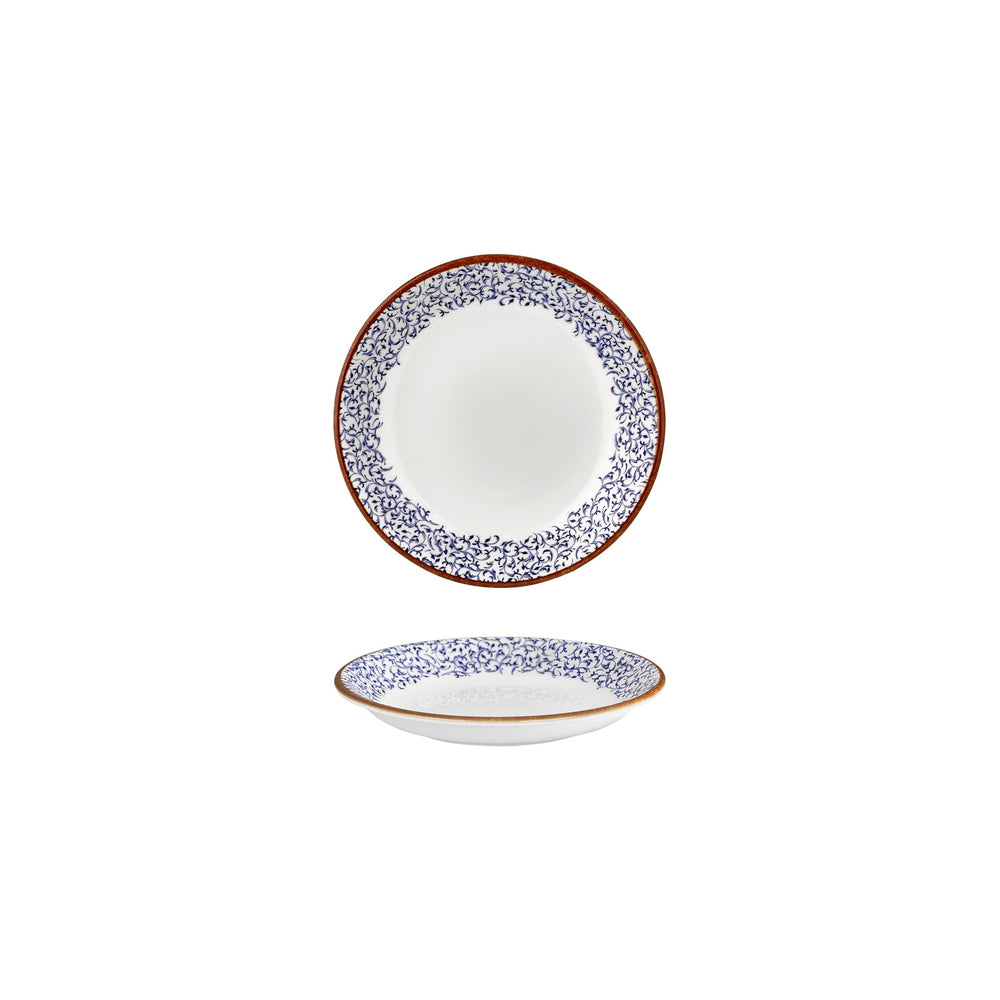 Edera dia.3.5" h:0.75" 2 oz. Round Blue Vitrified Deep Plate
