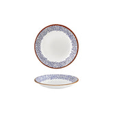 Edera dia.8.25" h:0" 17 oz. Round Blue Vitrified Deep Plate