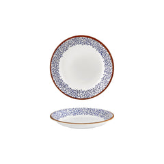 Edera dia.8.25" h:0" 17 oz. Round Blue Vitrified Deep Plate