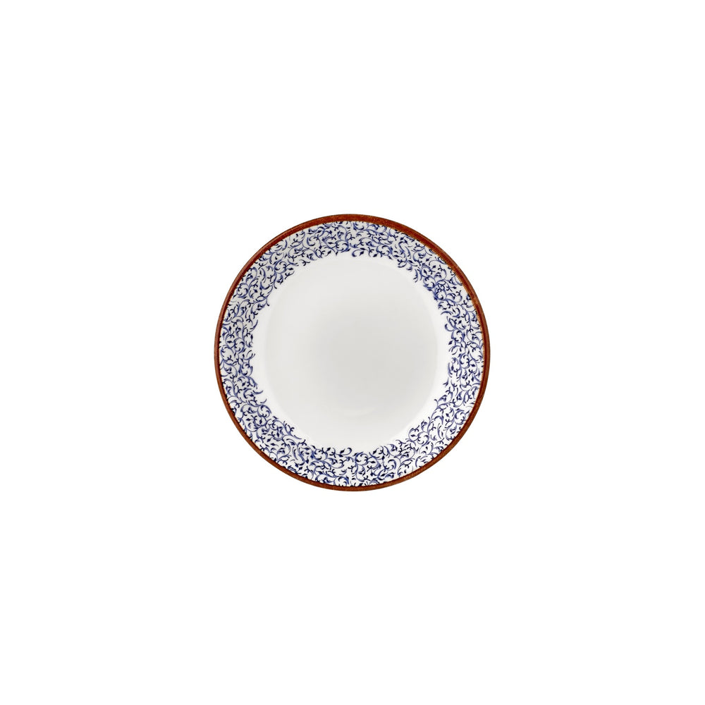 Edera dia.8.25" h:0" 17 oz. Round Blue Vitrified Deep Plate