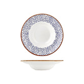 Edera dia.10.75" h:2.5" 17 oz. Round Blue Vitrified Deep Plate