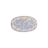 Edera 11.5" x 7" x h:1.25" Oval Blue Vitrified Platter