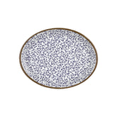 Edera 14.25" x 11" x h:1.25" Oval Blue Vitrified Platter