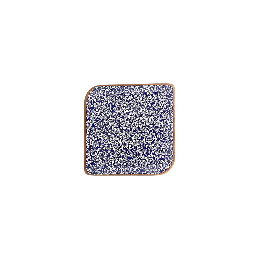 Edera Cobalt 7.5" x 7.5" Square Blue Vitrified Plate