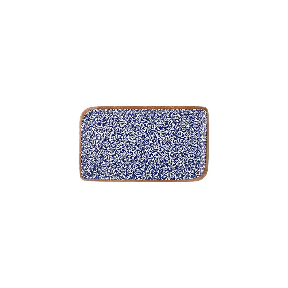 Edera Cobalt 9.5" x 6" Rectangular Blue Vitrified Plate