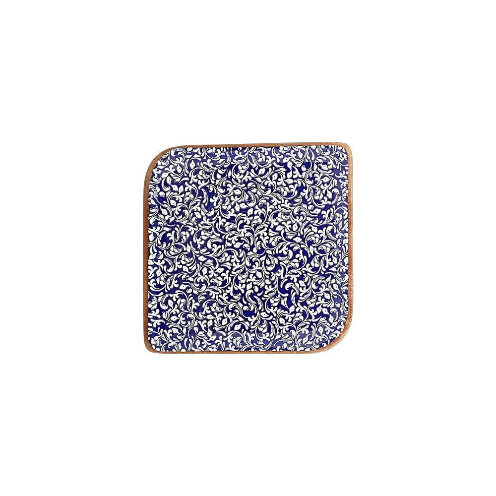 Edera Cobalt 8.75" x 8.75" Square Blue Vitrified Plate