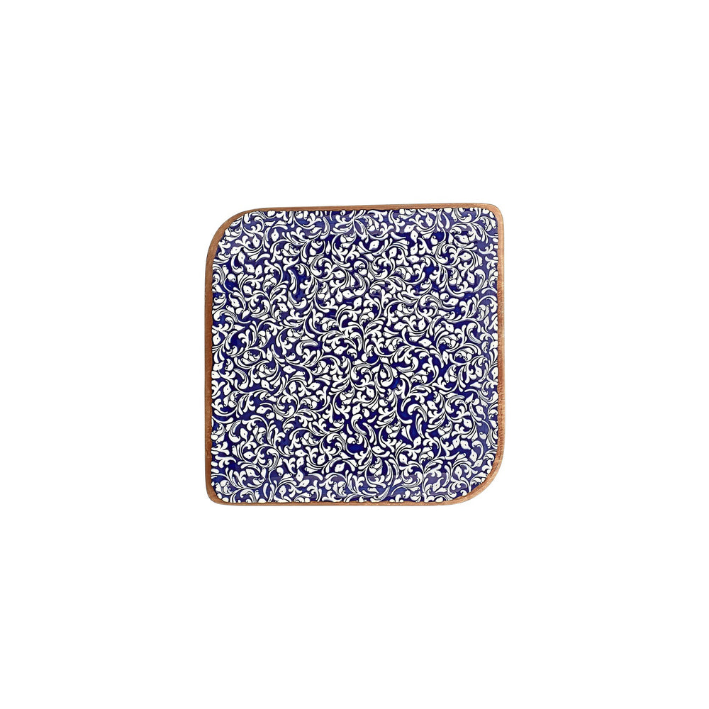 Edera Cobalt 8.75" x 8.75" Square Blue Vitrified Plate