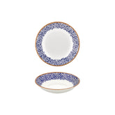 Edera Cobalt dia.8.25" h:1.25" 27 oz. Round Blue Vitrified Deep Plate