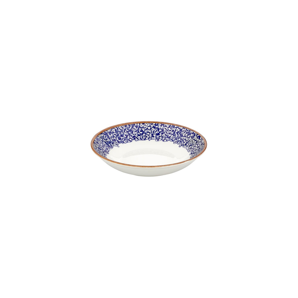 Edera Cobalt dia.8.25" h:1.25" 27 oz. Round Blue Vitrified Deep Plate