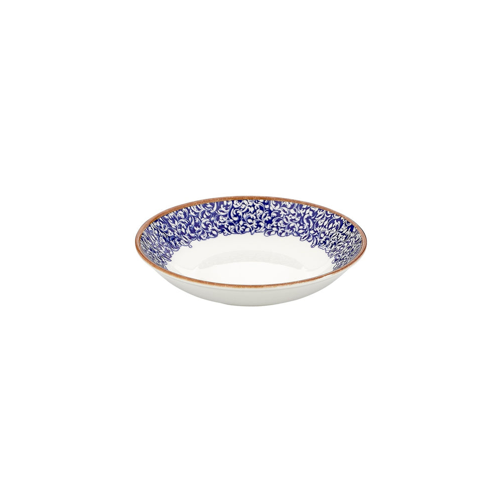 Edera Cobalt dia.9.75" h:0" 44 oz. Round Blue Vitrified Deep Plate