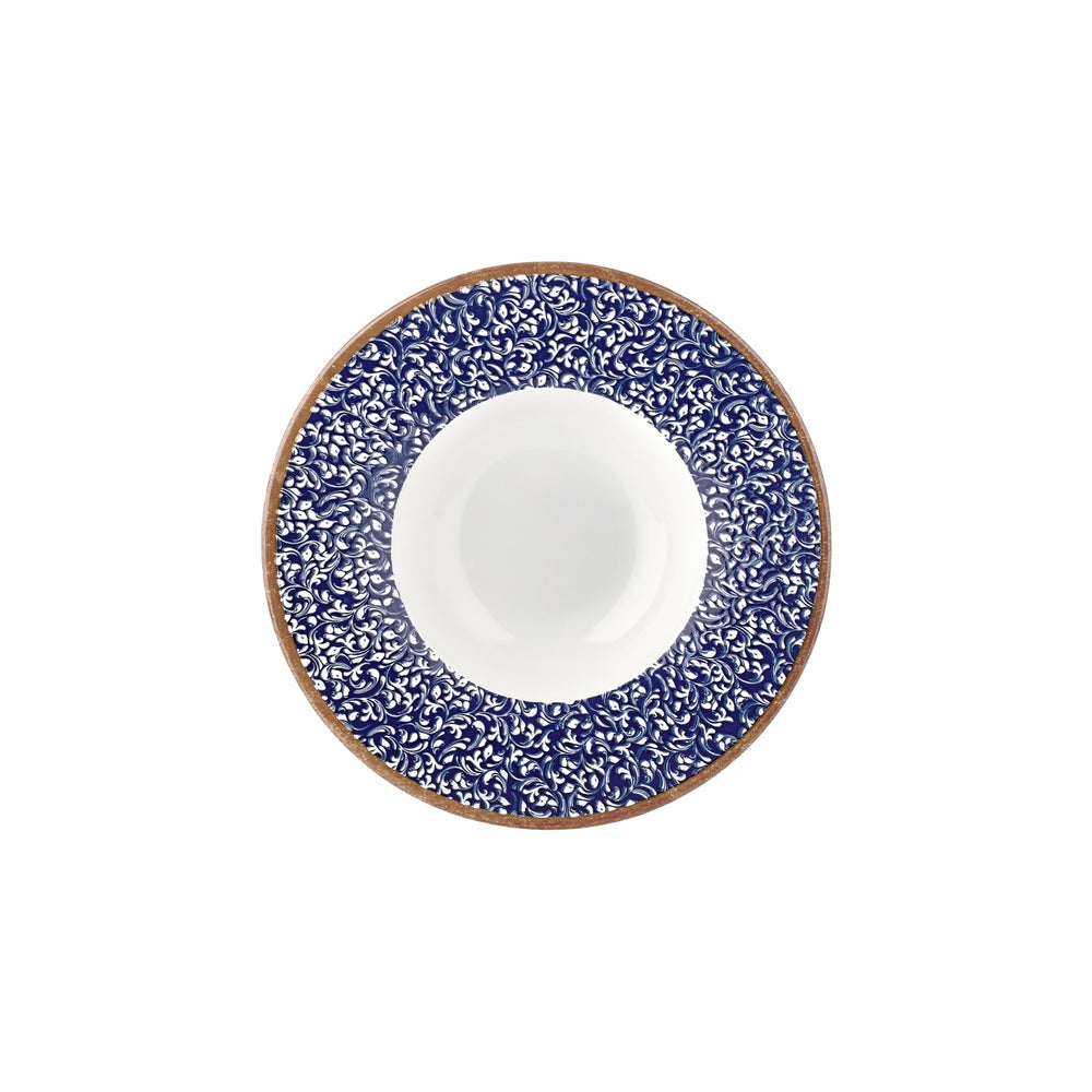 Edera Cobalt dia.11" h:2.25" 16 oz. Round Blue Vitrified Deep Plate
