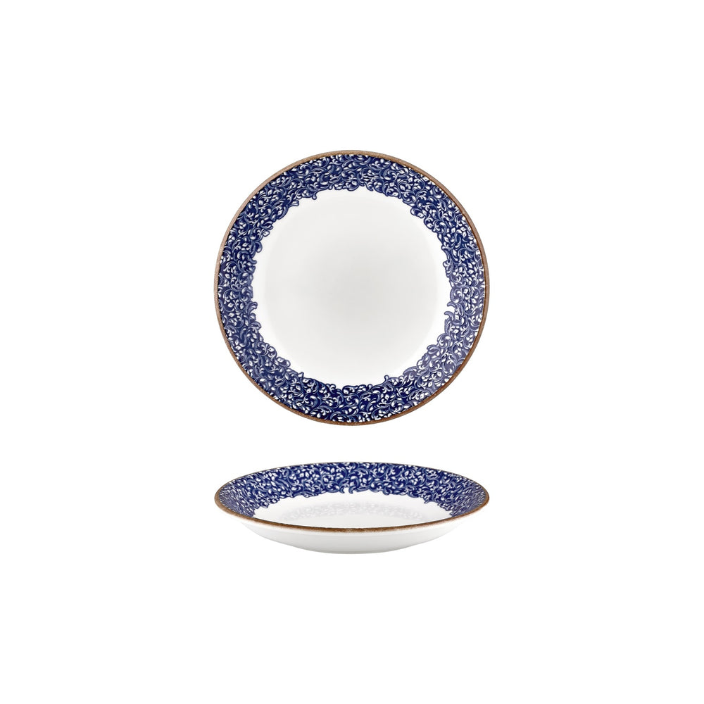 Edera Cobalt dia.8.25" h:0" 17 oz. Round Blue Vitrified Deep Plate