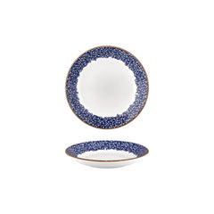 Edera Cobalt dia.8.25" h:0" 17 oz. Round Blue Vitrified Deep Plate
