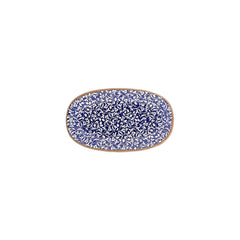 Edera Cobalt 9.5" x 5.75" x h:1" Oval Blue Vitrified Platter