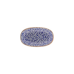 Edera Cobalt 9.5" x 5.75" x h:1" Oval Blue Vitrified Platter