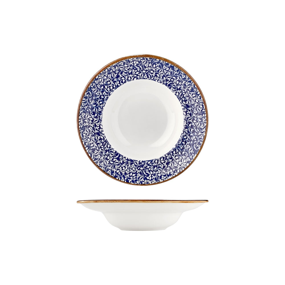 Edera Cobalt dia.9.75" h:2.25" 14 oz. Round Blue Vitrified Deep Plate