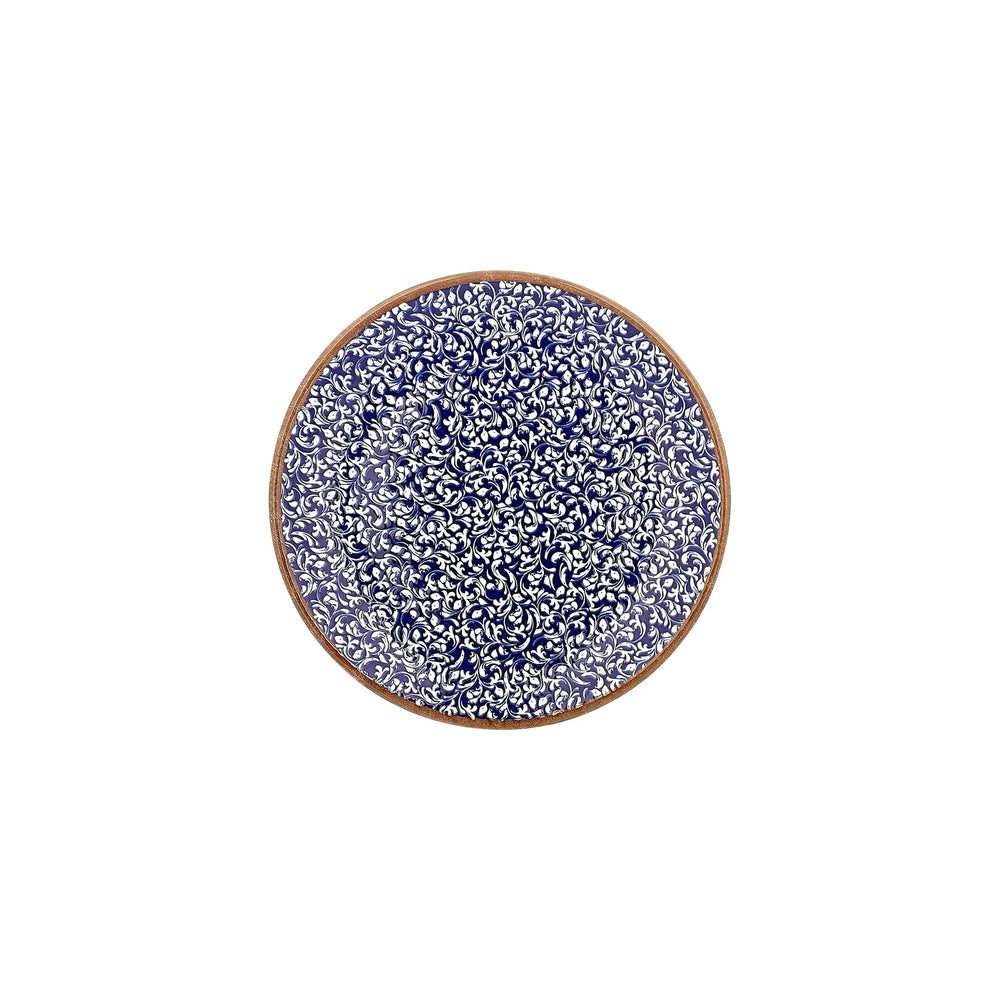 Edera Cobalt dia.9.75" Round Blue Vitrified Plate