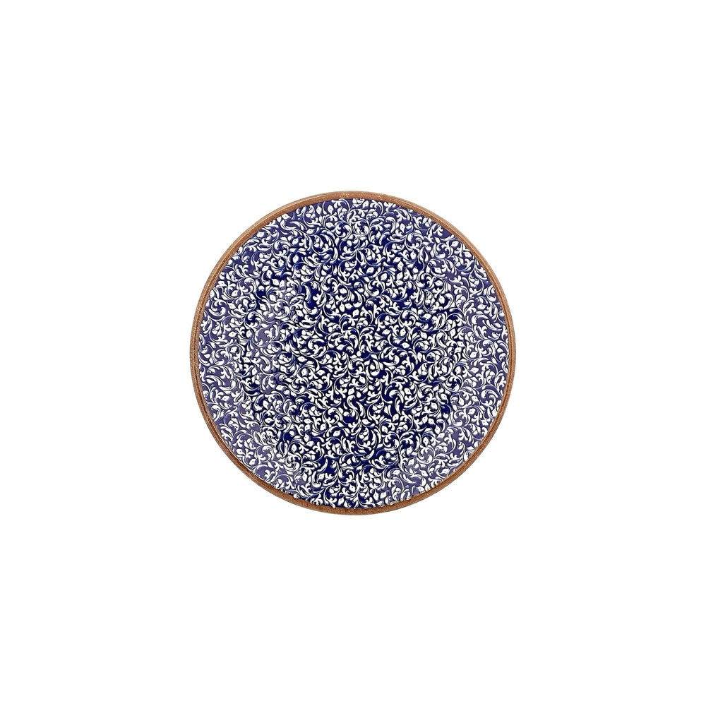 Edera Cobalt dia.9.75" Round Blue Vitrified Plate