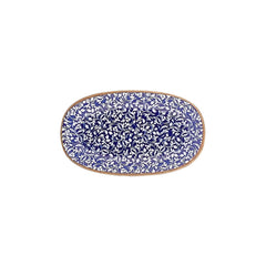 Edera Cobalt 11.5" x 7" x h:1.25" Oval Blue Vitrified Platter