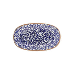 Edera Cobalt 13.5" x 8" x h:0" Oval Blue Vitrified Platter