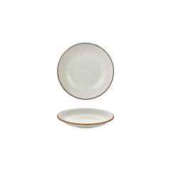 Dust dia.5" h:1" 5 oz. Round Beige Vitrified Deep Plate