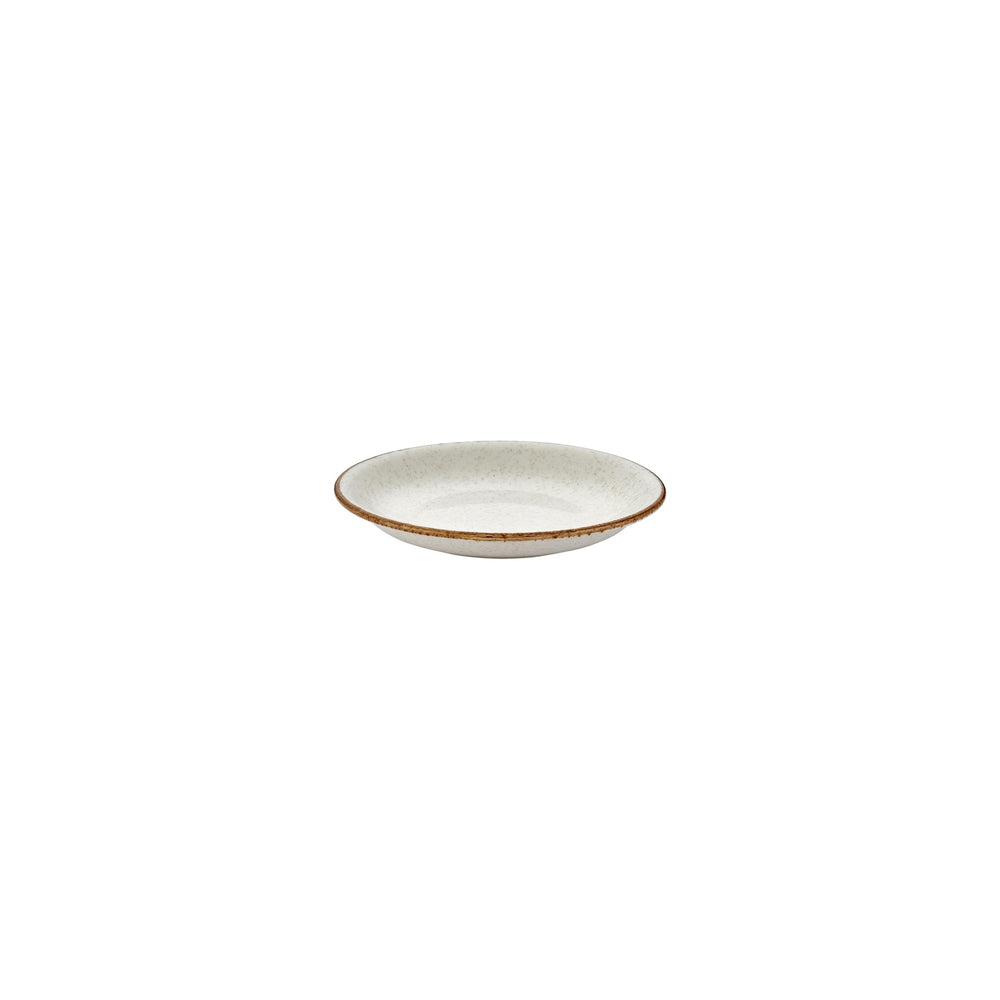 Dust dia.5" h:1" 5 oz. Round Beige Vitrified Deep Plate