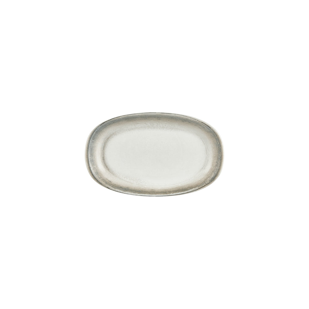Ephyra 9.5" x 5.75" x h:0" Oval Gray Vitrified Platter