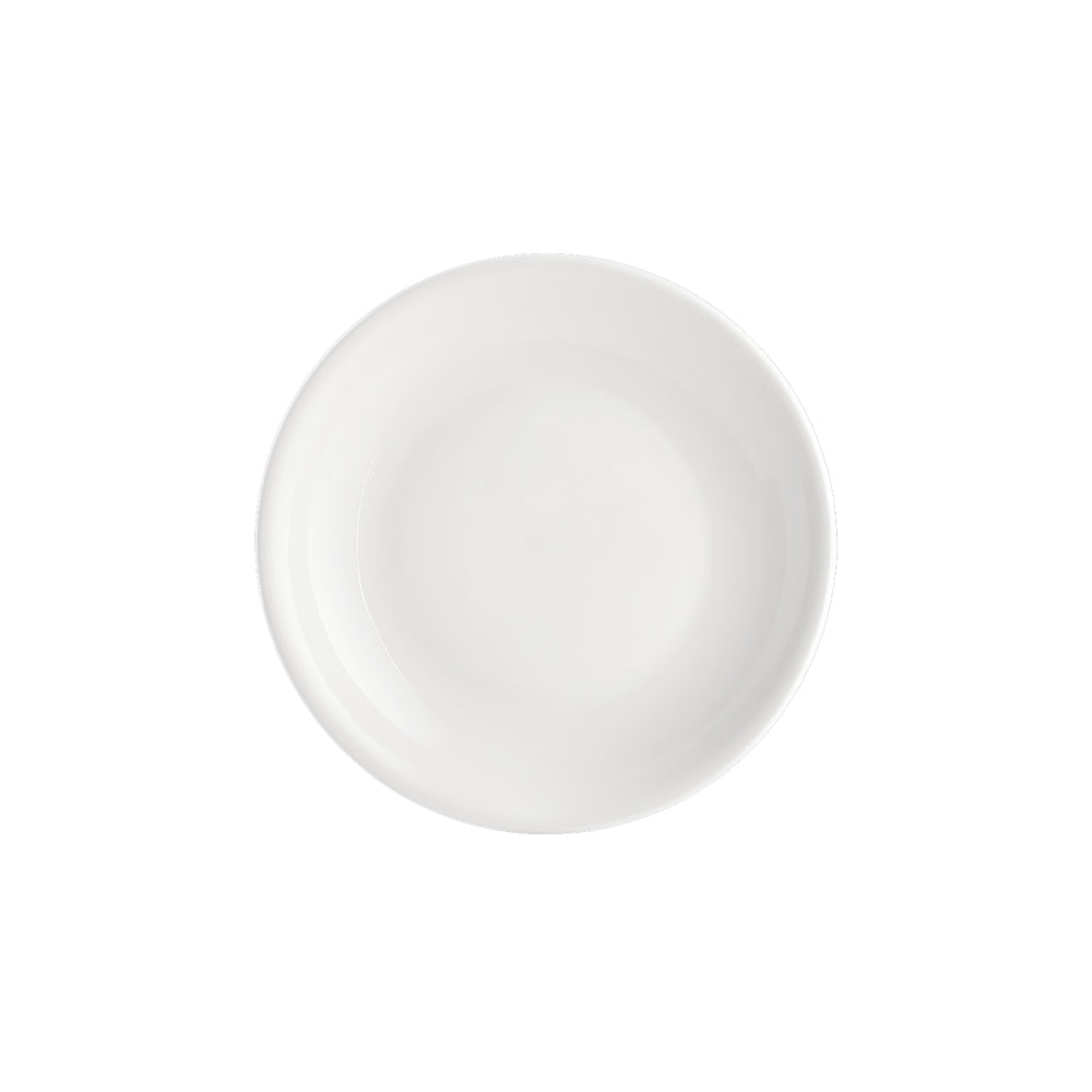 Gourmet dia.8.25" h:1.25" 27 oz. Round Warm White Vitrified Deep Plate