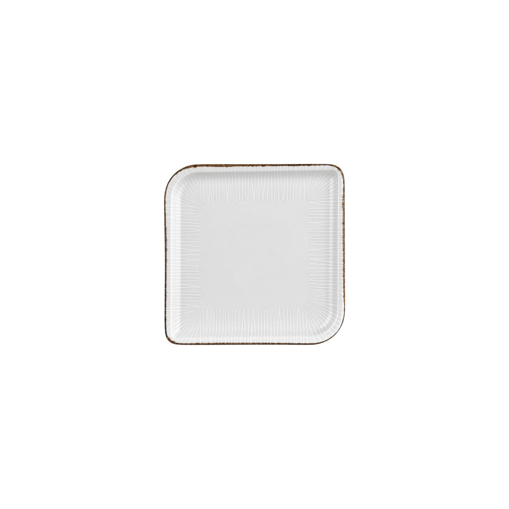 Grace 7.5" x 7.5" Square Brown Vitrified Plate