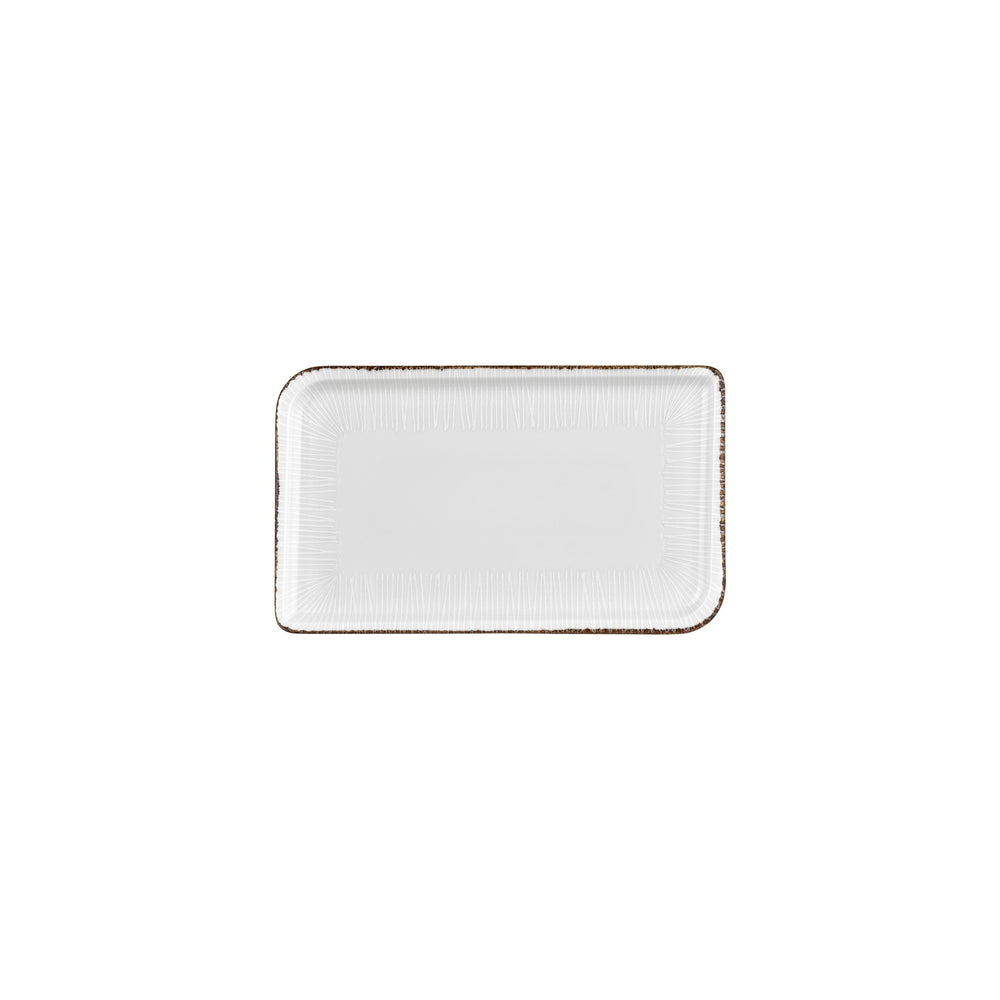 Grace 9.5" x 6" Rectangular Brown Vitrified Plate