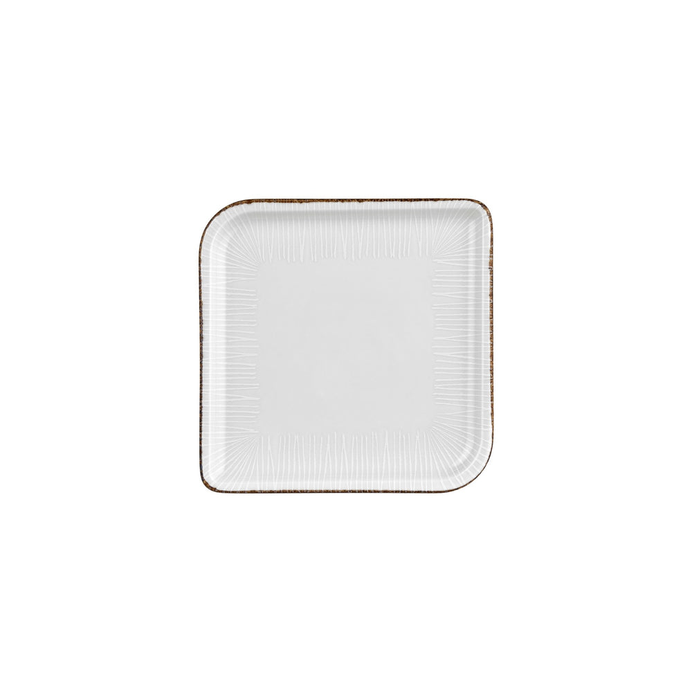 Grace 8.75" x 8.75" Square Brown Vitrified Plate