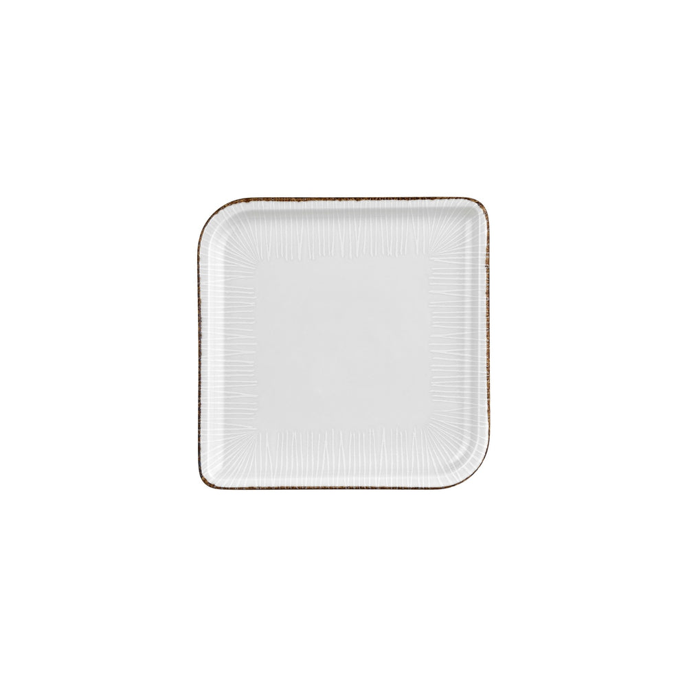 Grace 8.75" x 8.75" Square Brown Vitrified Plate