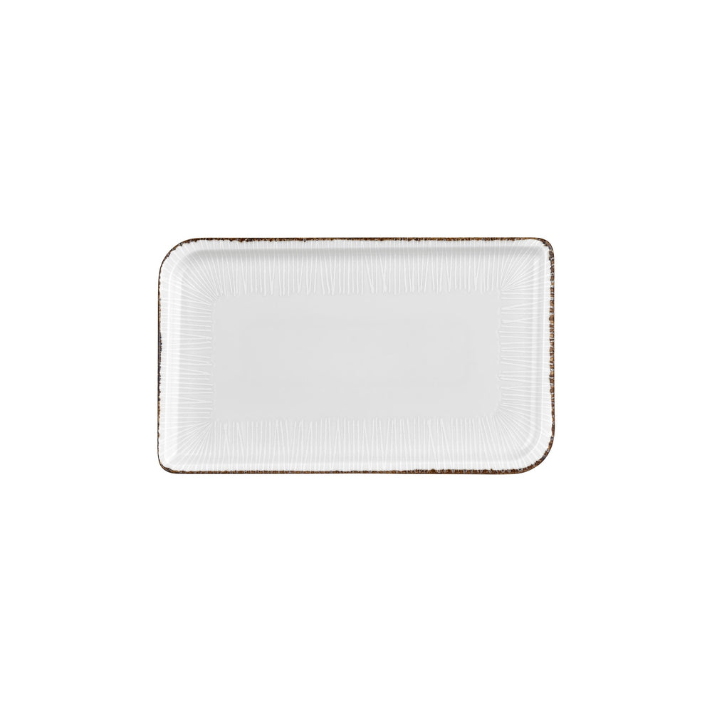Grace 11.75" x 7" x h:0" Rectangular Brown Vitrified Platter