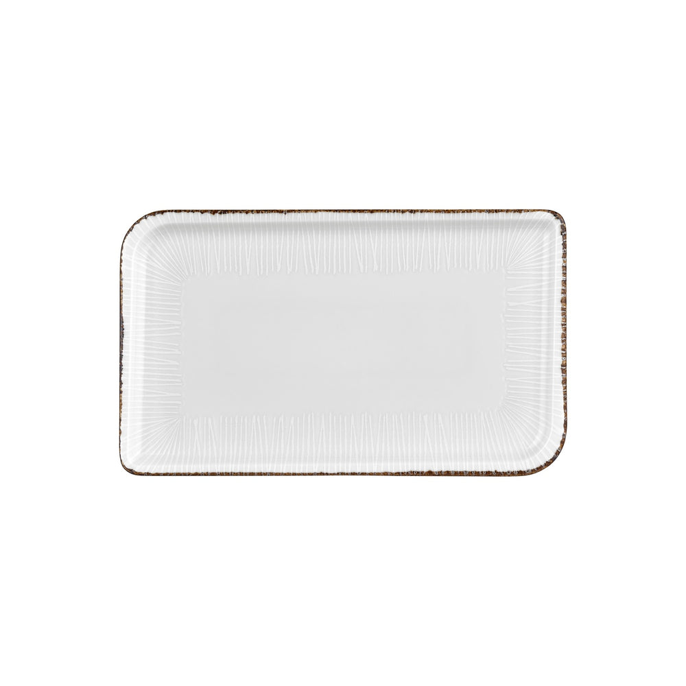 Grace 13.75" x 8.25" x h:0" Rectangular Brown Vitrified Platter