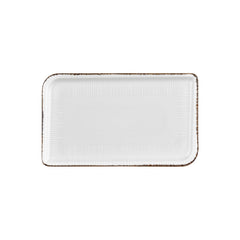 Grace 13.75" x 8.25" x h:0" Rectangular Brown Vitrified Platter