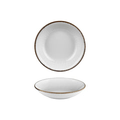 Grace dia.9" h:1.75" 34 oz. Round Brown Vitrified Deep Plate