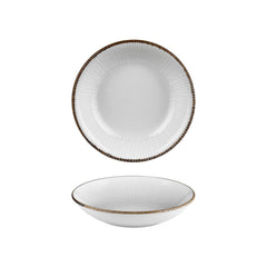 Grace dia.9.75" h:2" 44 oz. Round Brown Vitrified Deep Plate
