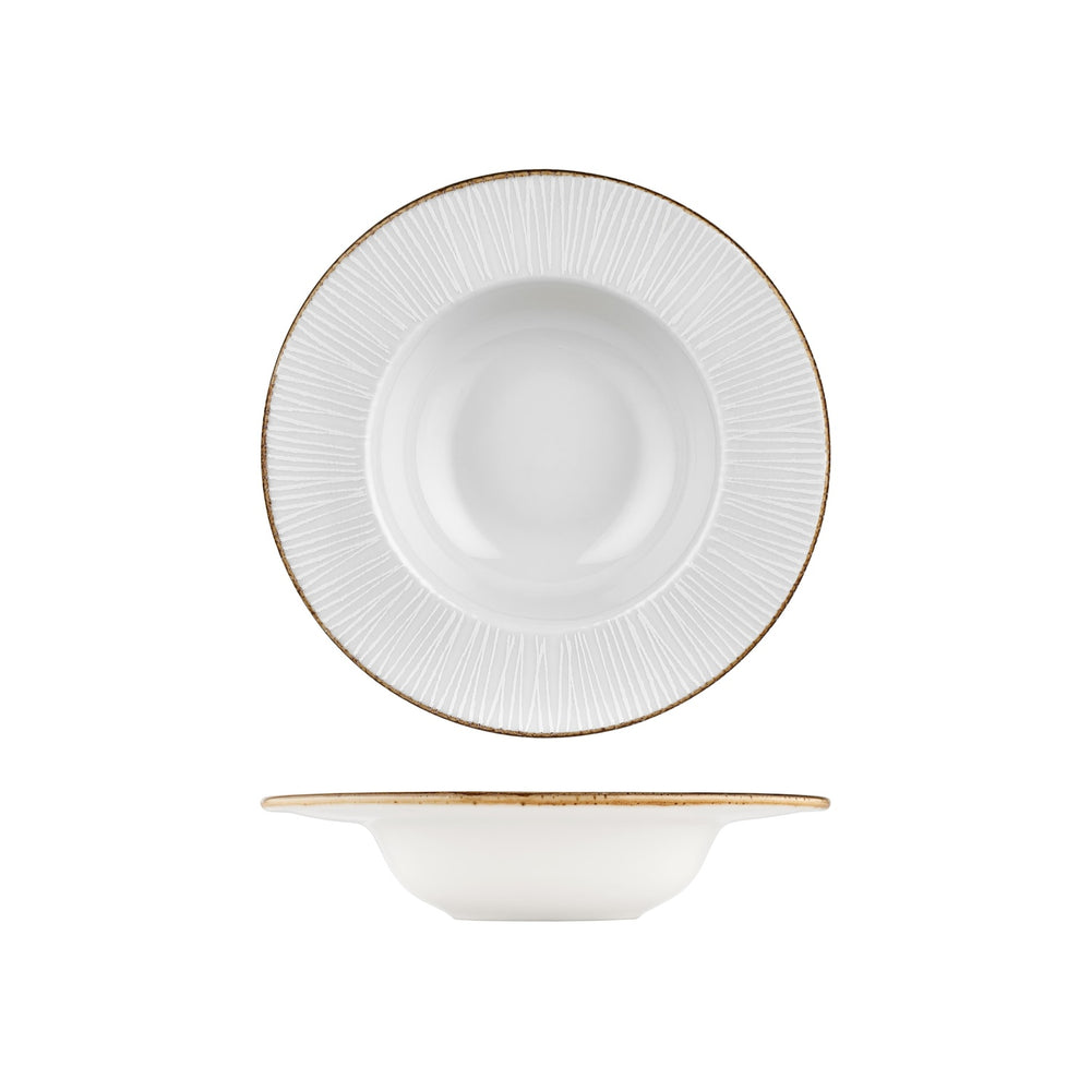 Grace dia.11" h:2.25" 16 oz. Round Brown Vitrified Deep Plate