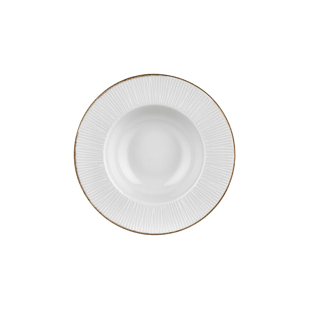 Grace dia.11" h:2.25" 16 oz. Round Brown Vitrified Deep Plate