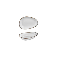 Grace 6.25" x 4" x h:1.25" Organic Brown Vitrified Platter