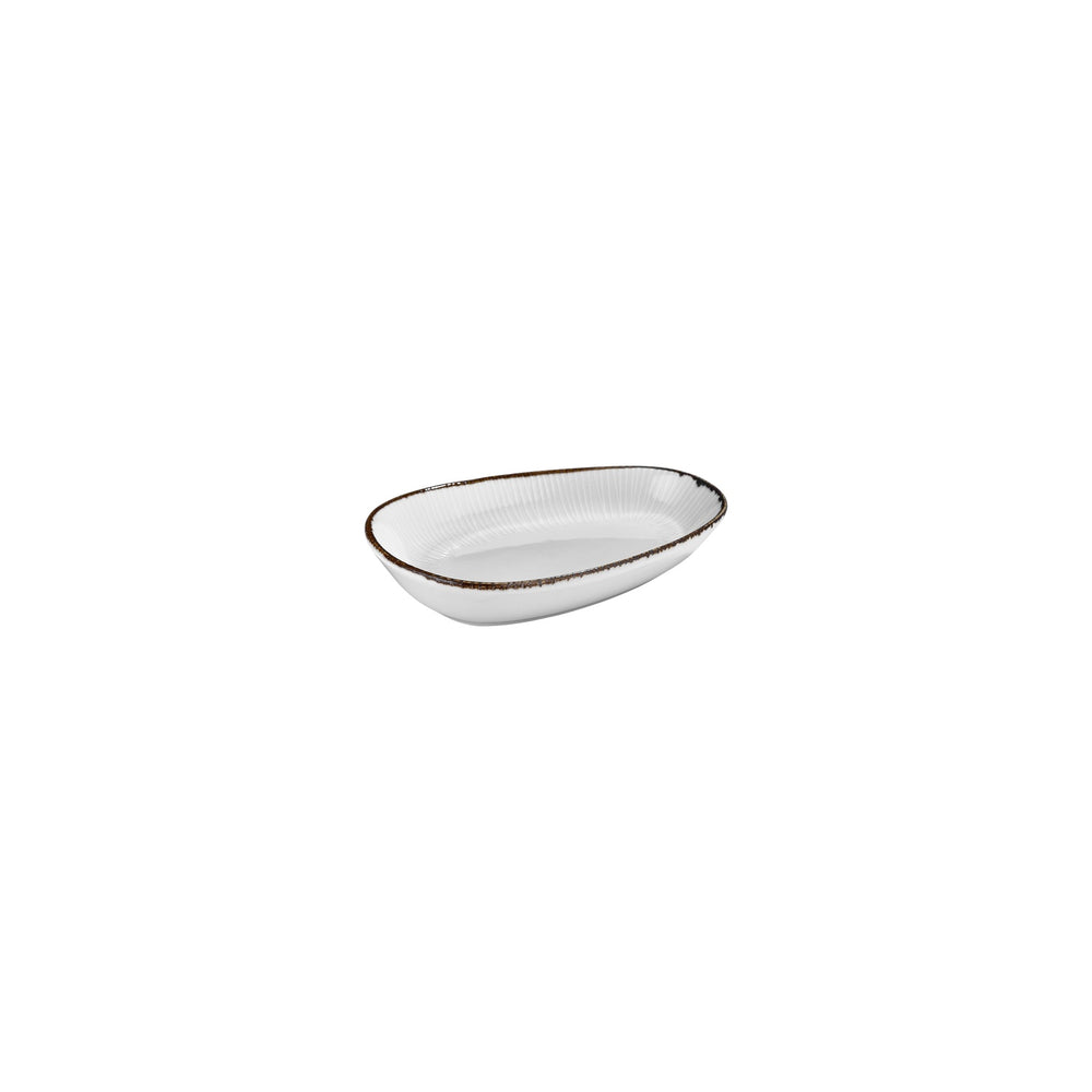 Grace 6.25" x 4" x h:1.25" Organic Brown Vitrified Platter