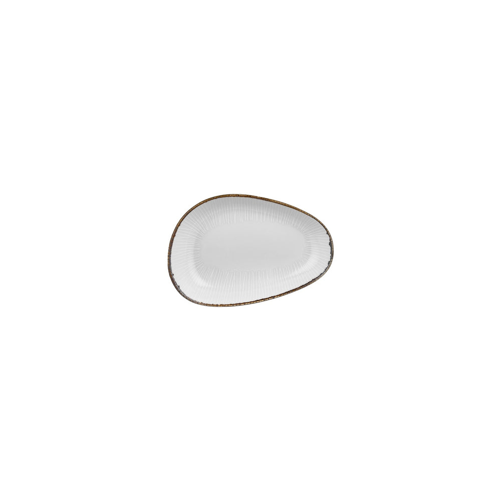 Grace 6.25" x 4" x h:1.25" Organic Brown Vitrified Platter